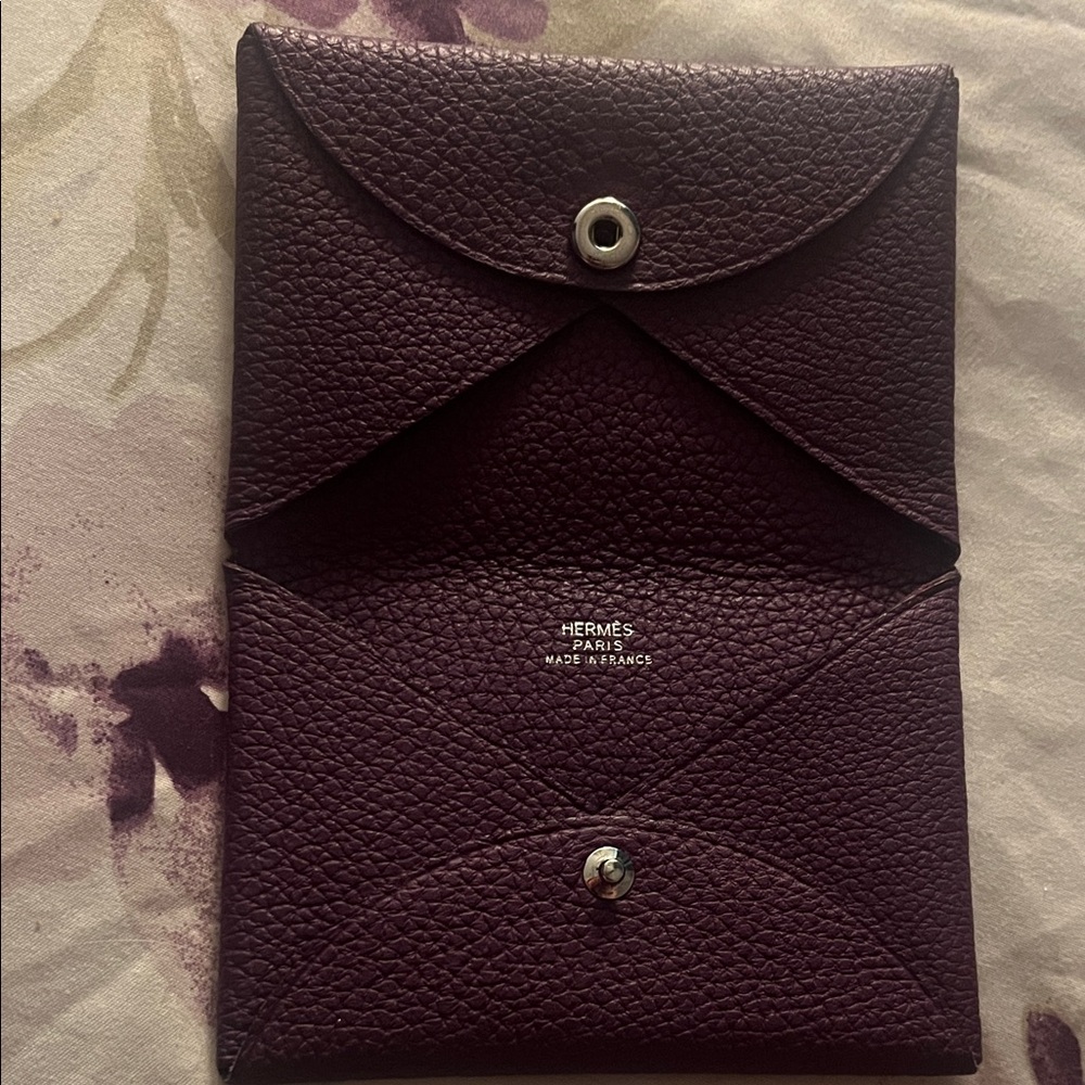 Hermes Purple Leather Wallet